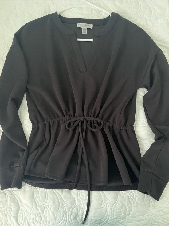 Cable & Gauge Tops - Cable & Gauge Black Drawstring Waist Pullover Size XS